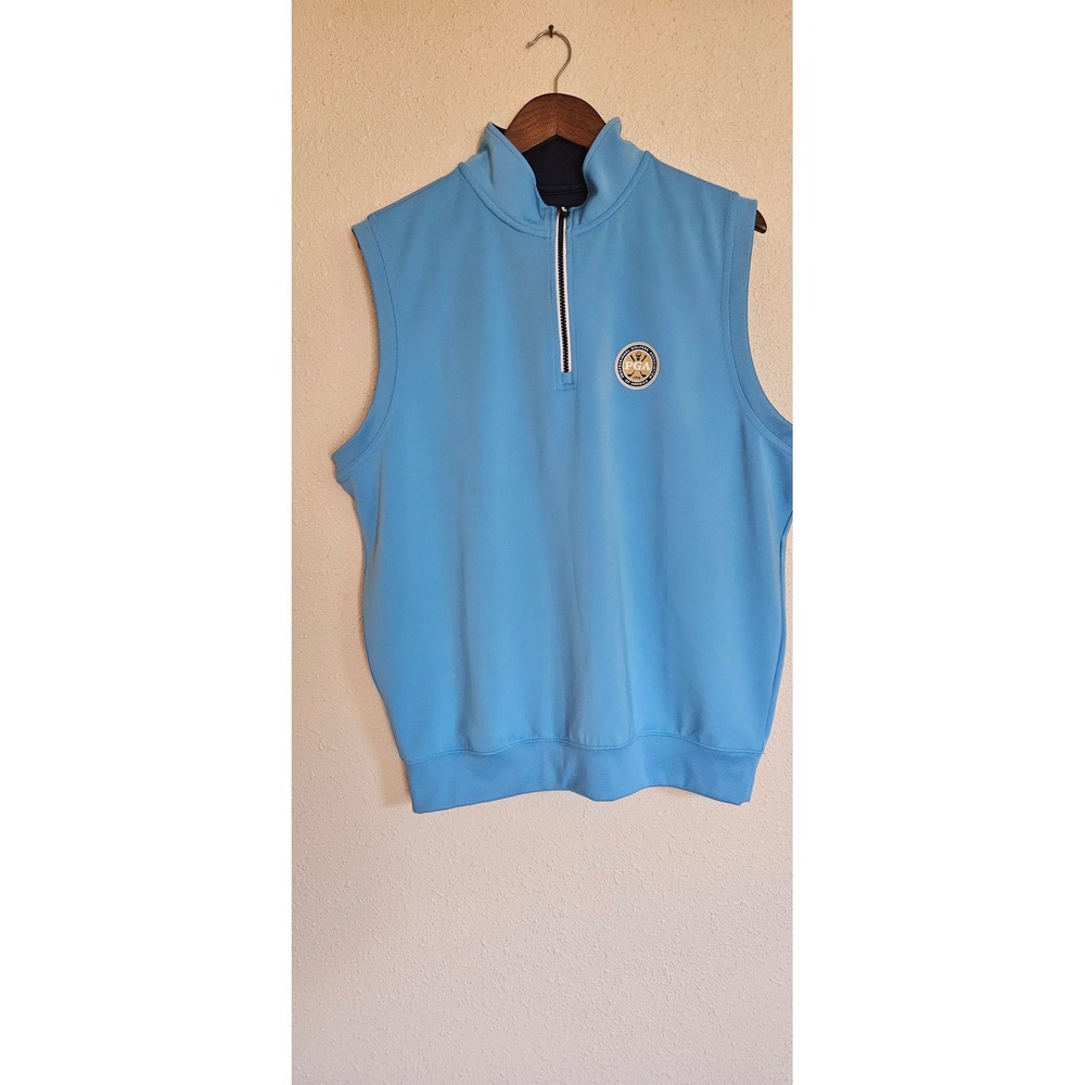 Fairway & Greene F&G Tech Mens Blue PGA Quarter Zip Golf Vest Size Large